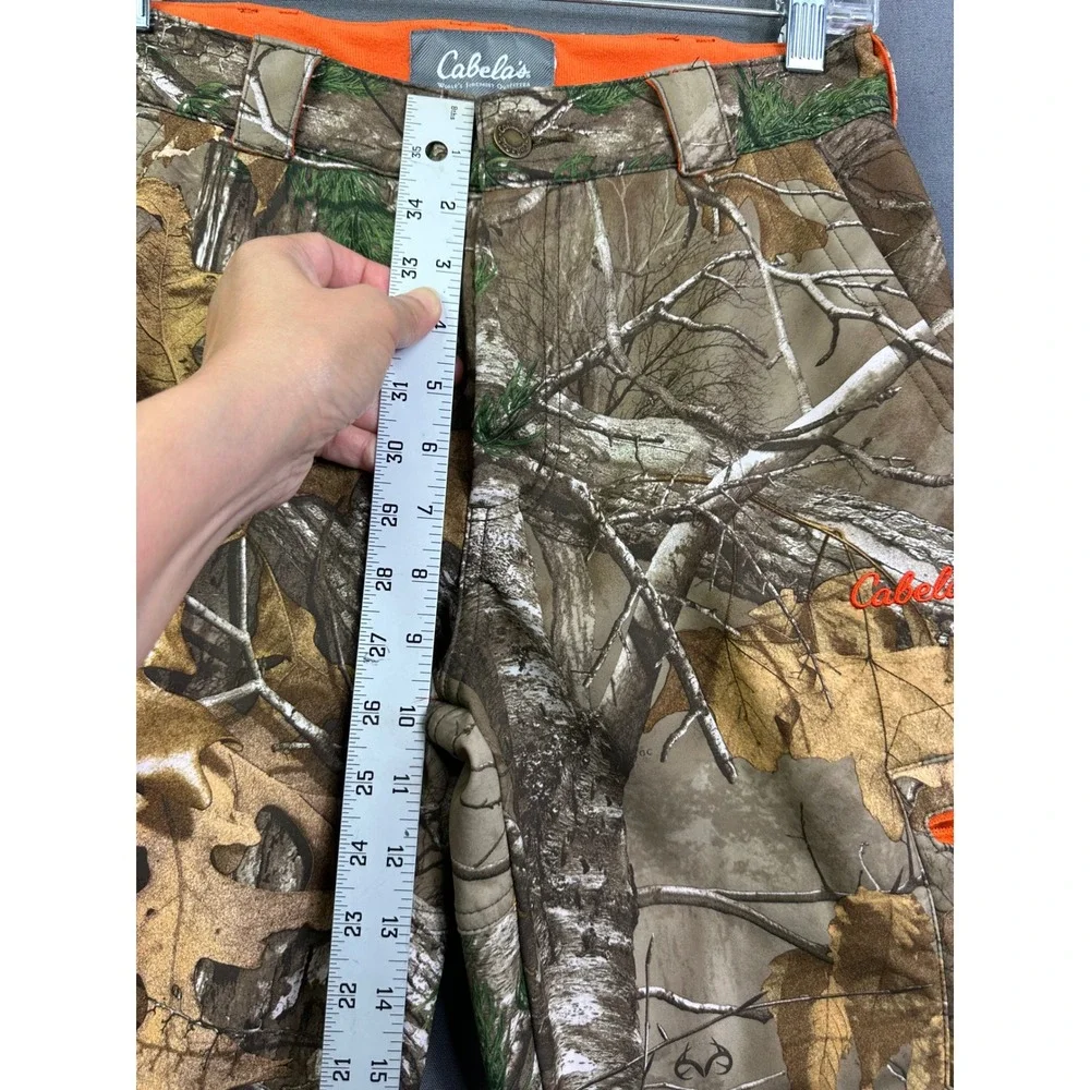 Cabelas Youth Realtree Xtra Camo Fleece Lined Hunting‎ Pants Orange Size L Kids